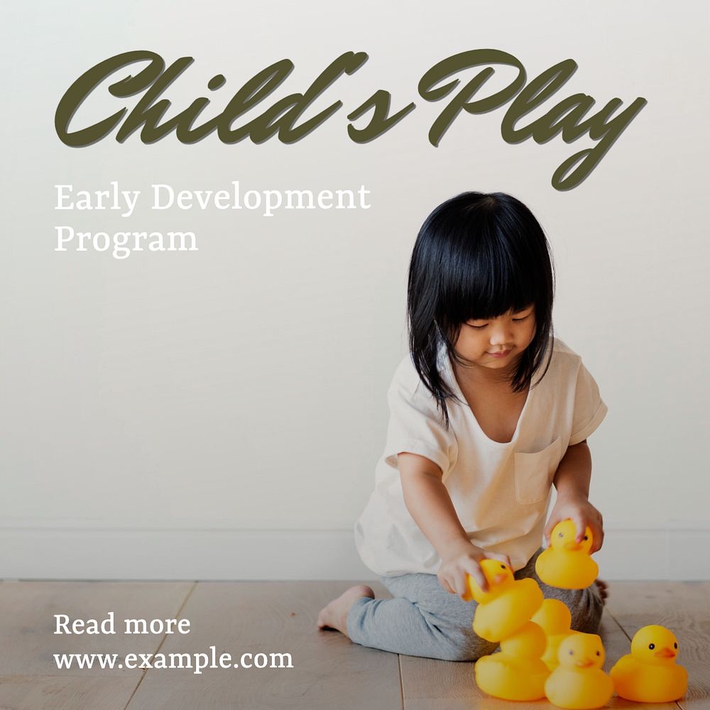 Child's play post template, editable social media design