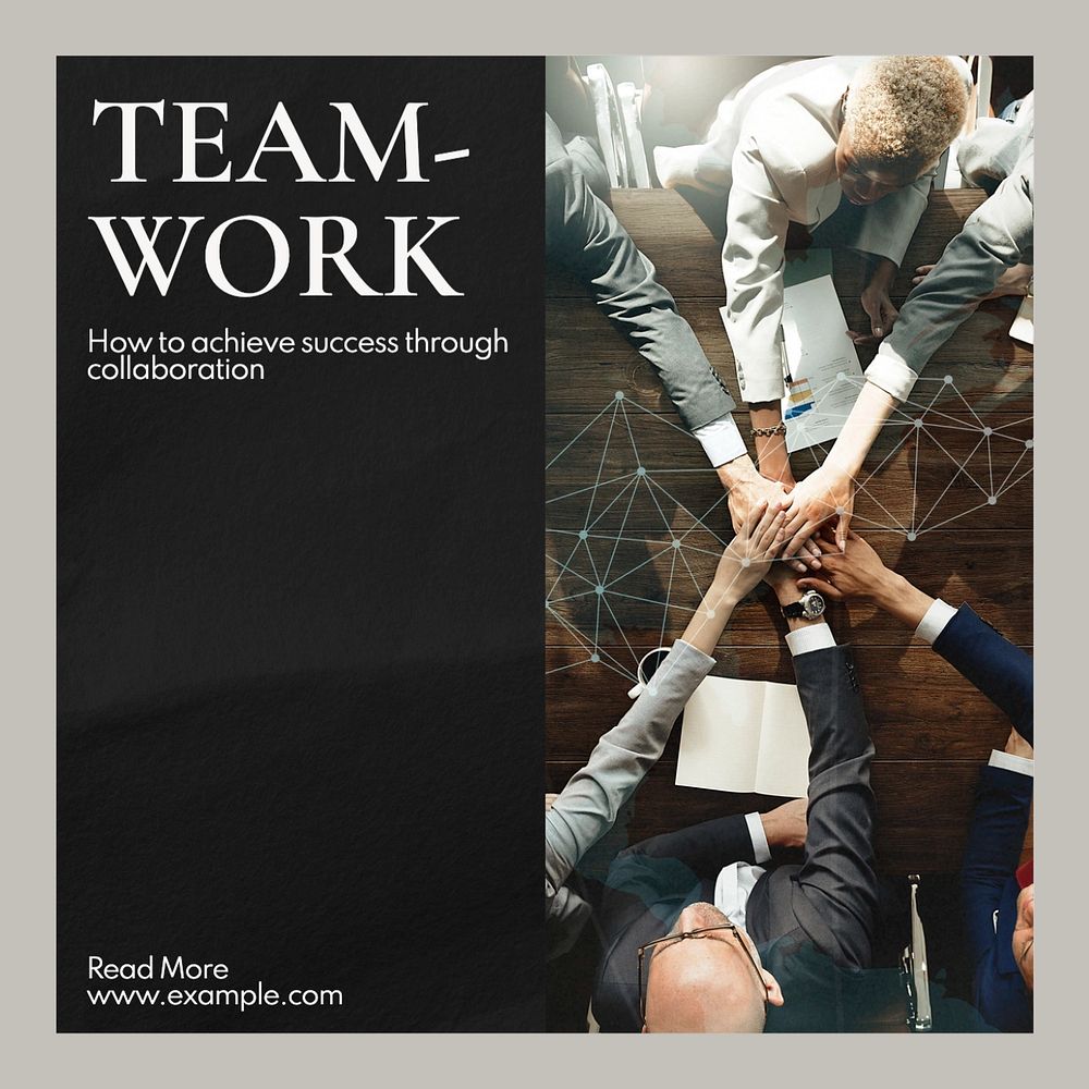 Teamwork Instagram post template, editable text