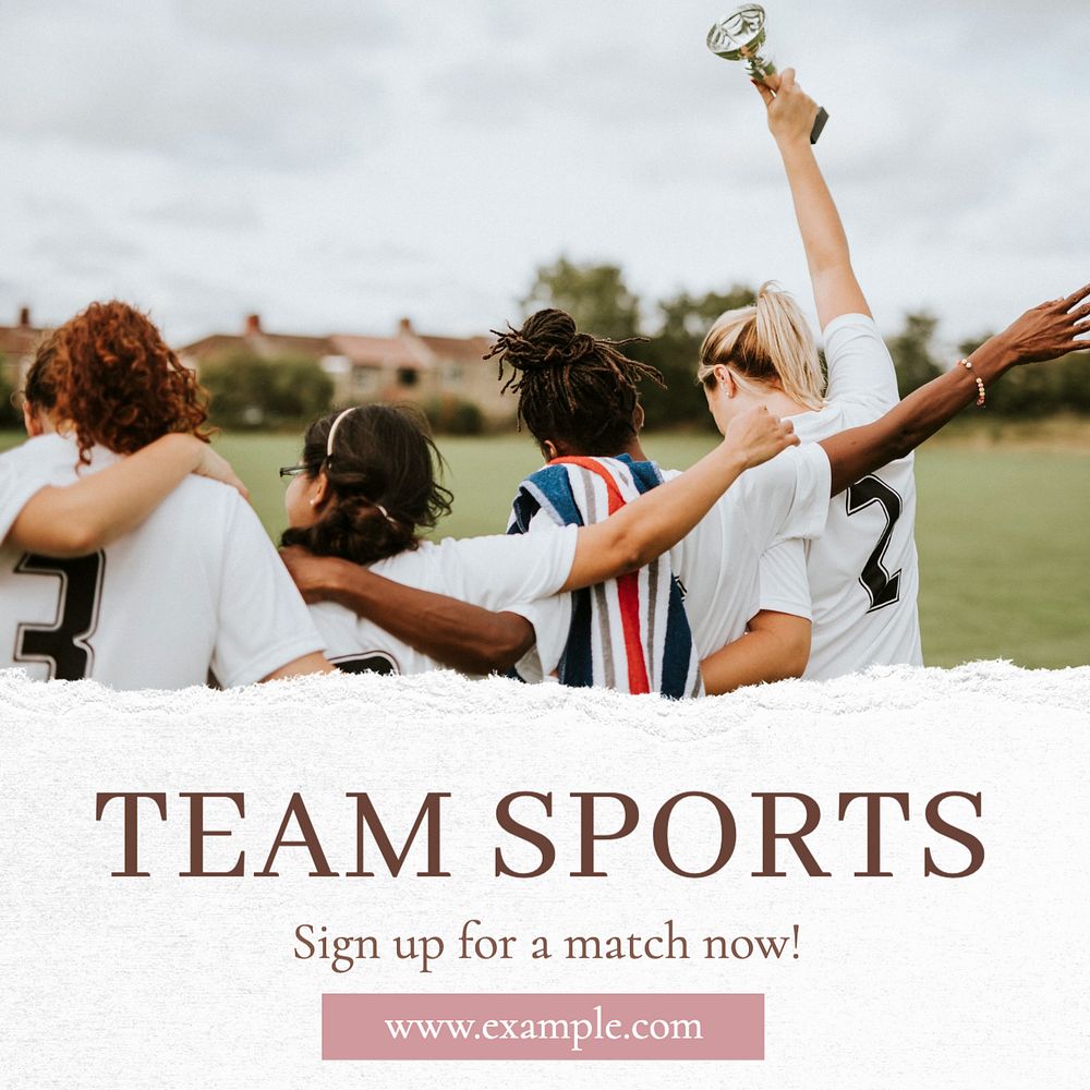 Team sports competition Instagram post template, editable text