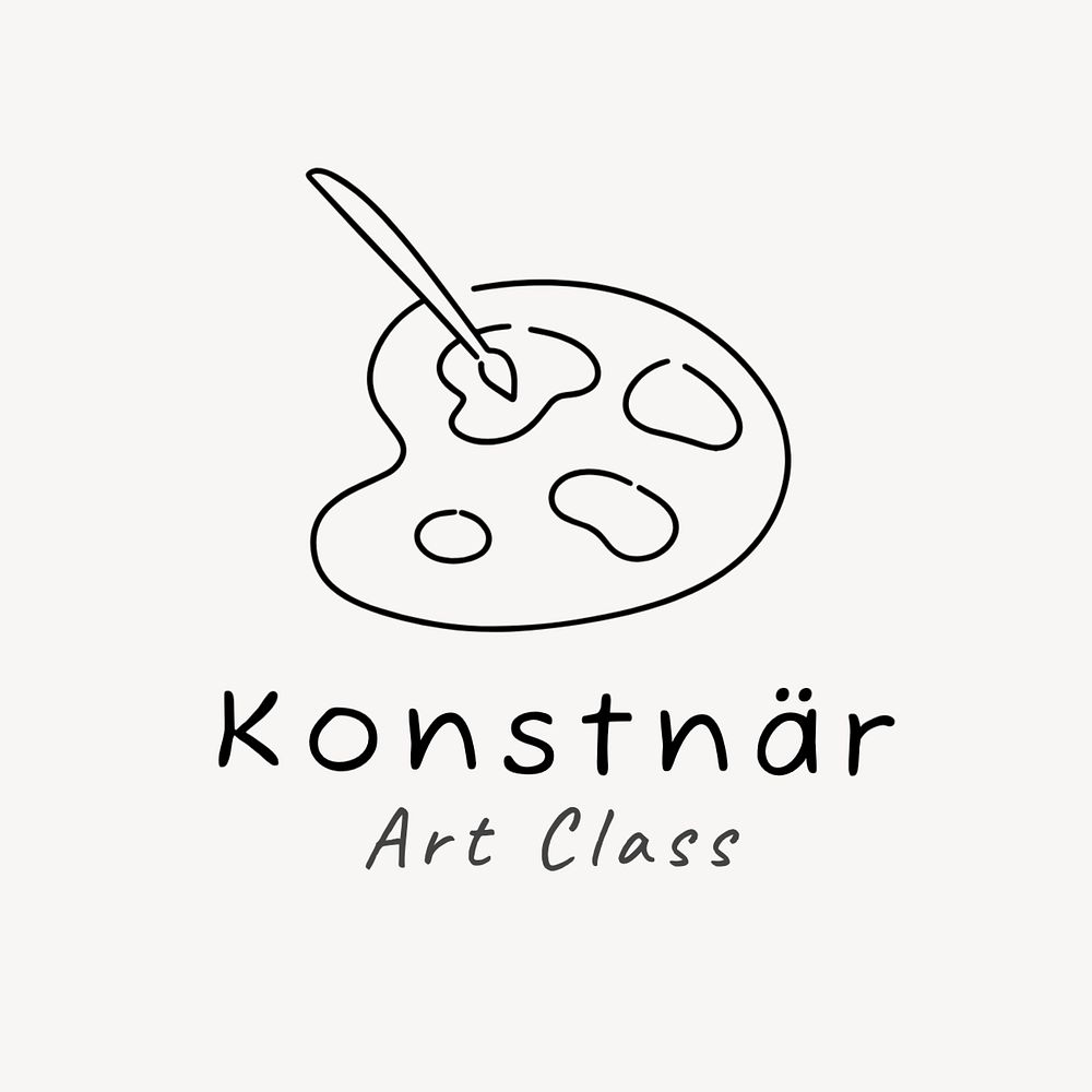 Art class editable logo, minimal line art design