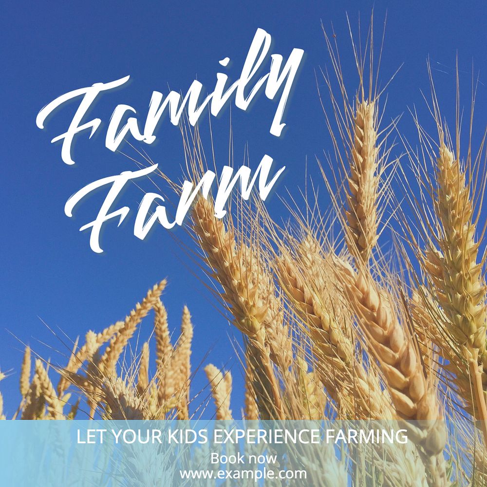 Family farm Instagram post template, editable text