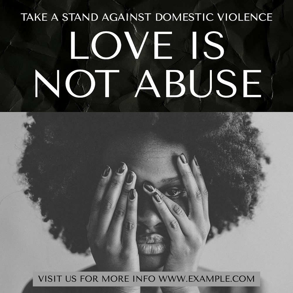 Domestic violence Instagram post template, editable design