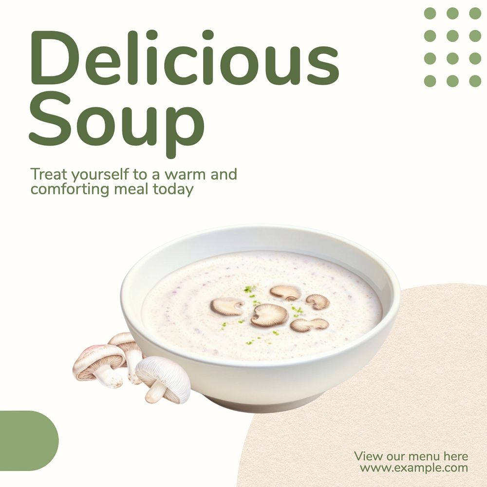 Delicious soup Facebook post template, editable design