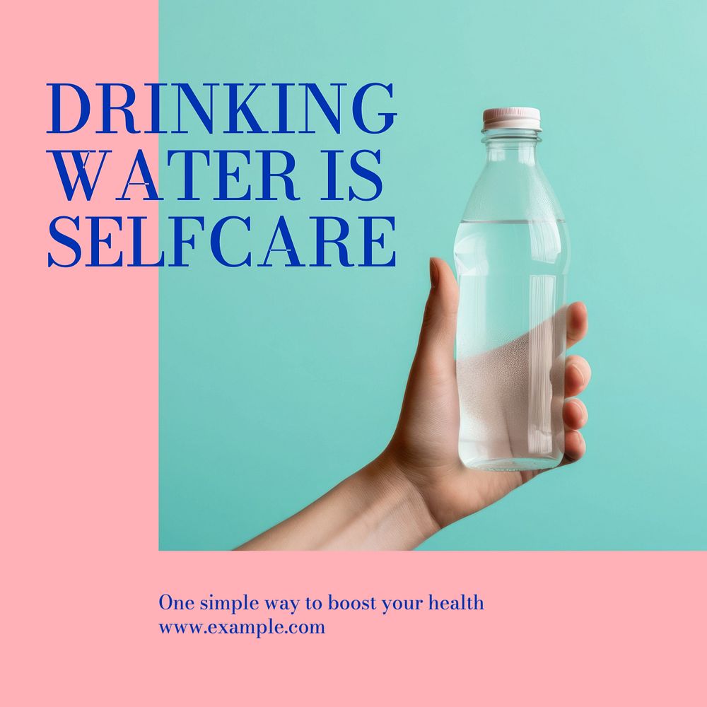 Drink water selfcare Instagram post template, editable text