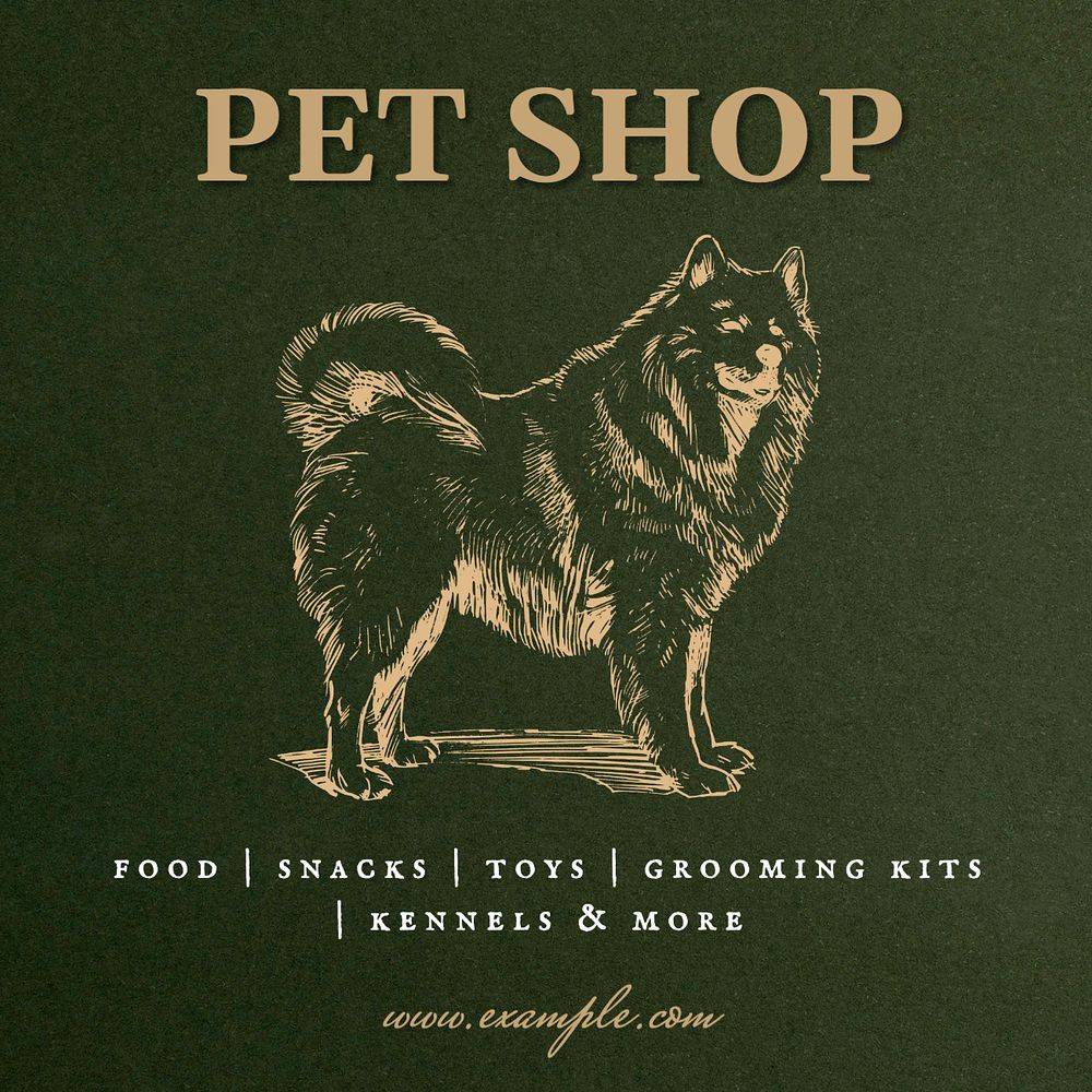 Pet shop Instagram post template, editable social media design