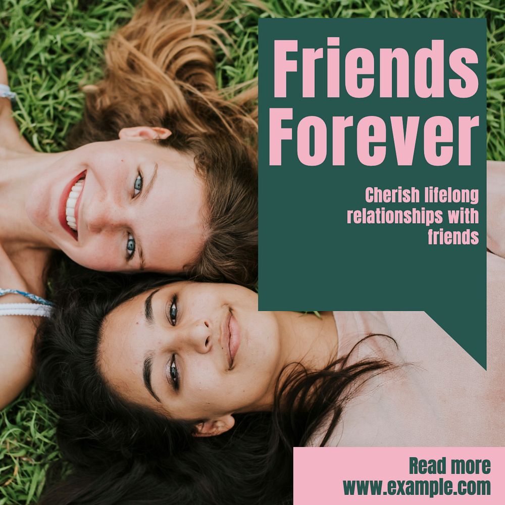 Friends forever Instagram post template, editable design