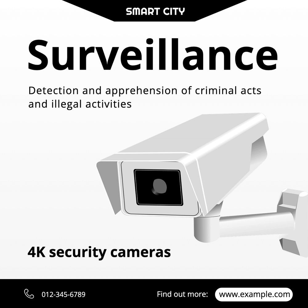 Surveillance Instagram post template, editable text