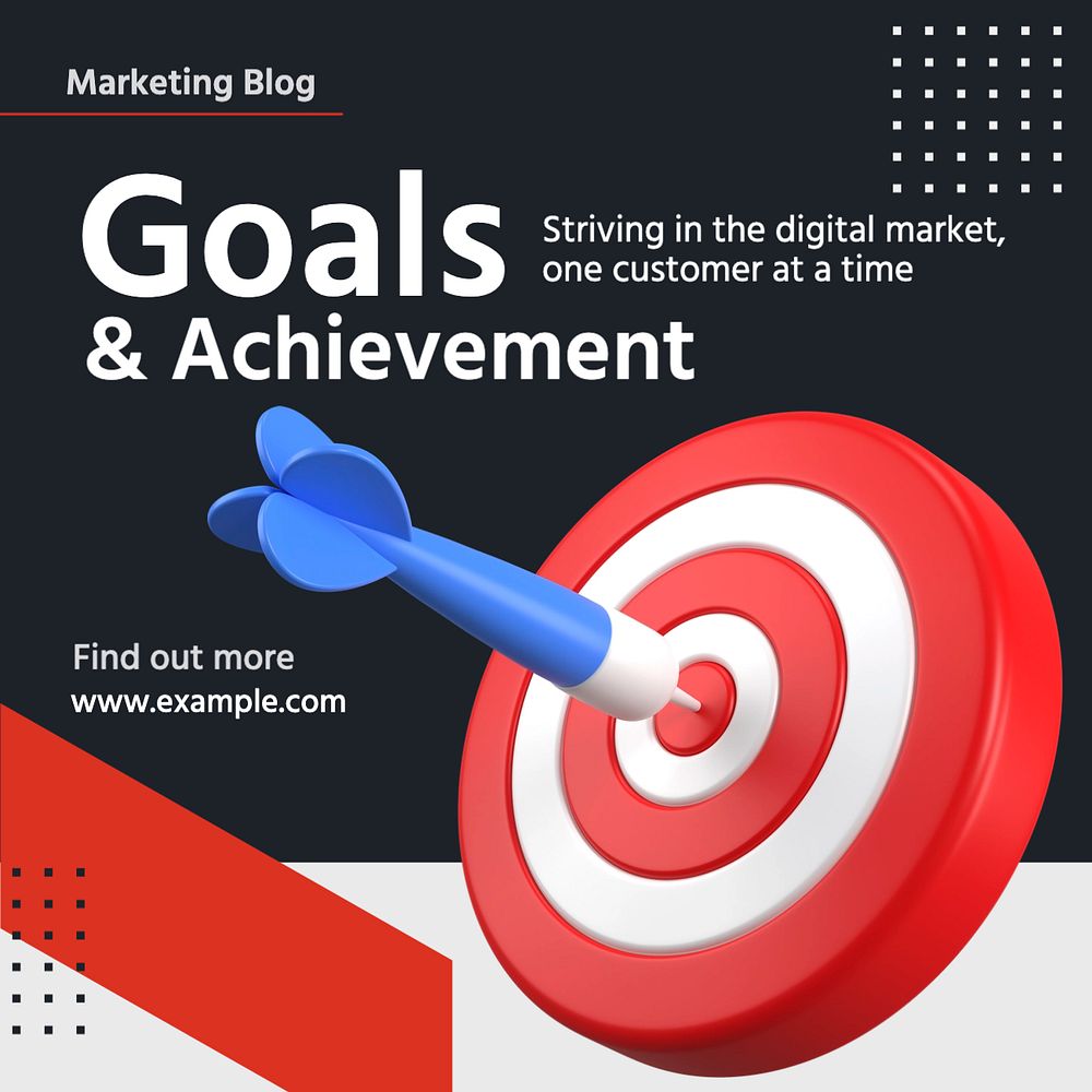 Goals and achievement Instagram post template, editable text