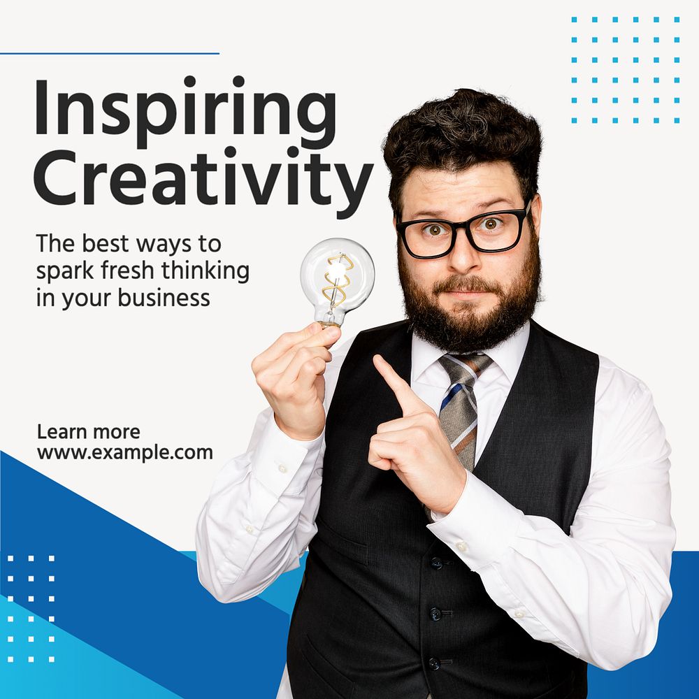 Inspiring creativity Instagram post template, editable text