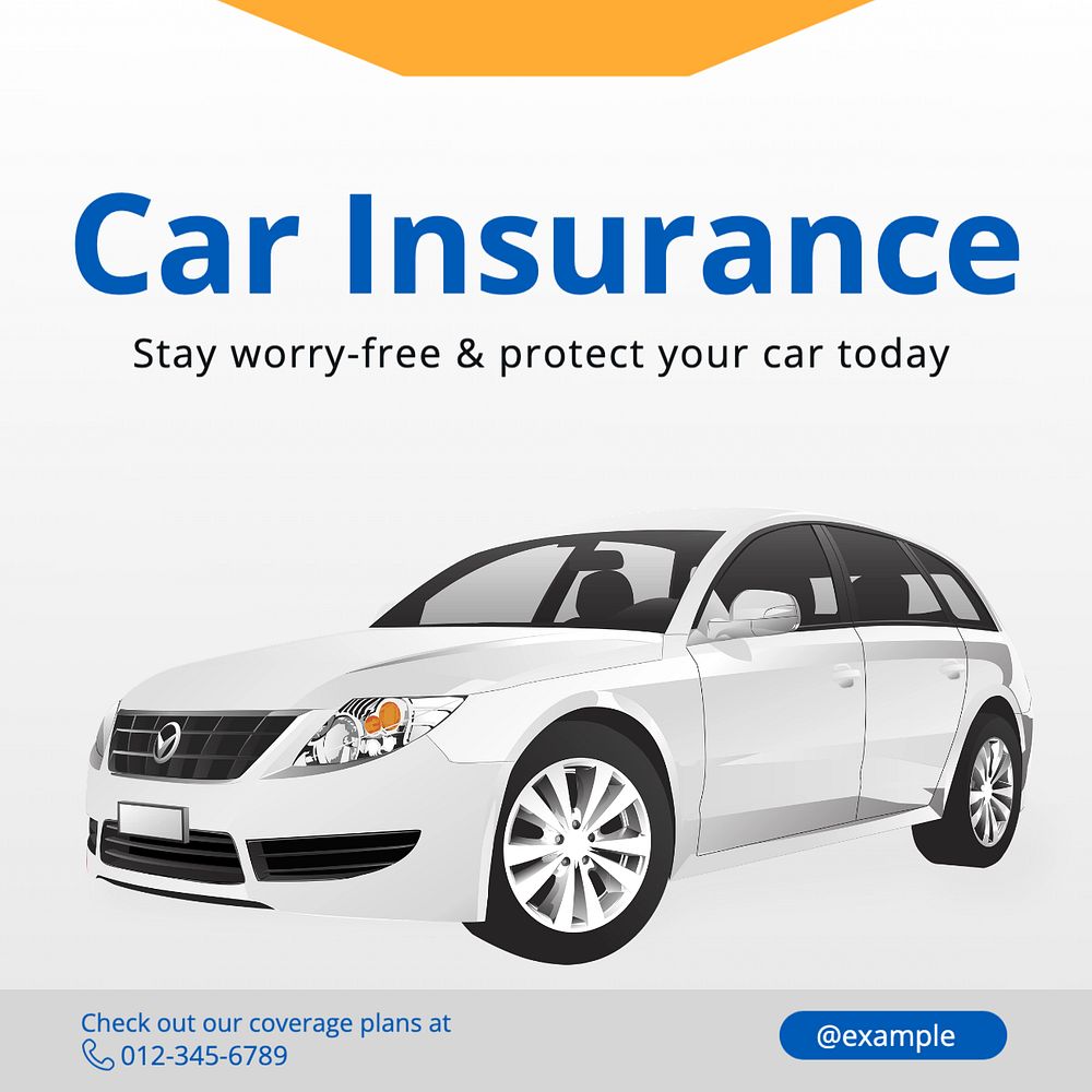 Car insurance Instagram post template, editable social media design