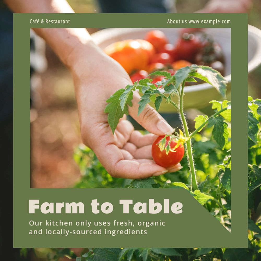 Farm to table Instagram post template, editable design