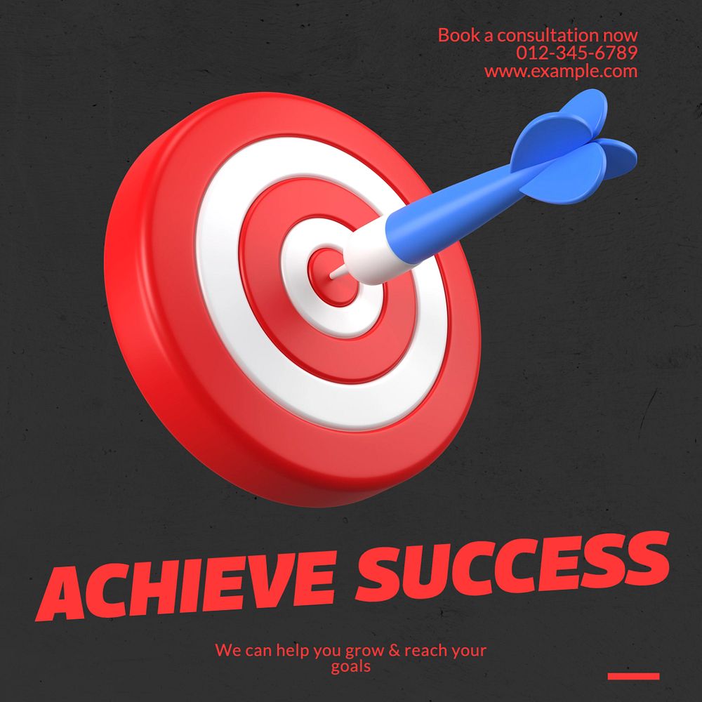 Achieve success Instagram post template, editable text