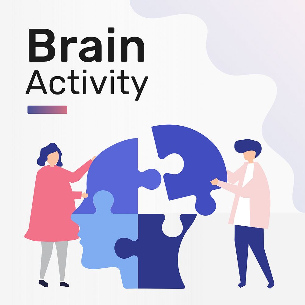 Brain activity Instagram post template, editable text