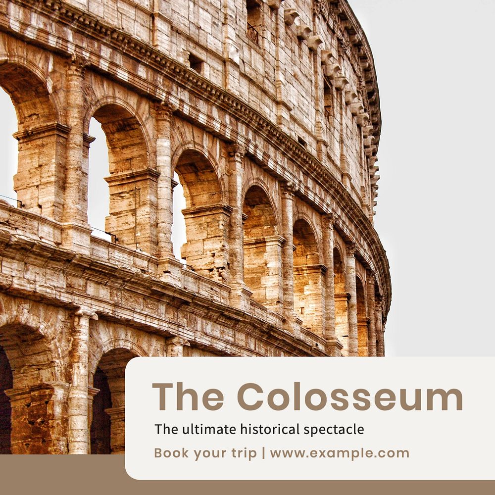 The Colosseum Instagram post template, editable text