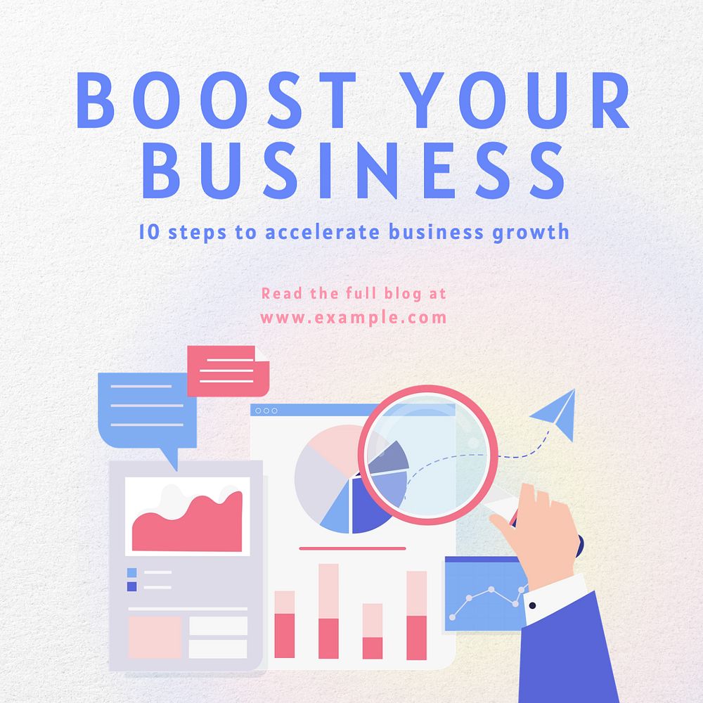 Boost business Instagram post template, editable text