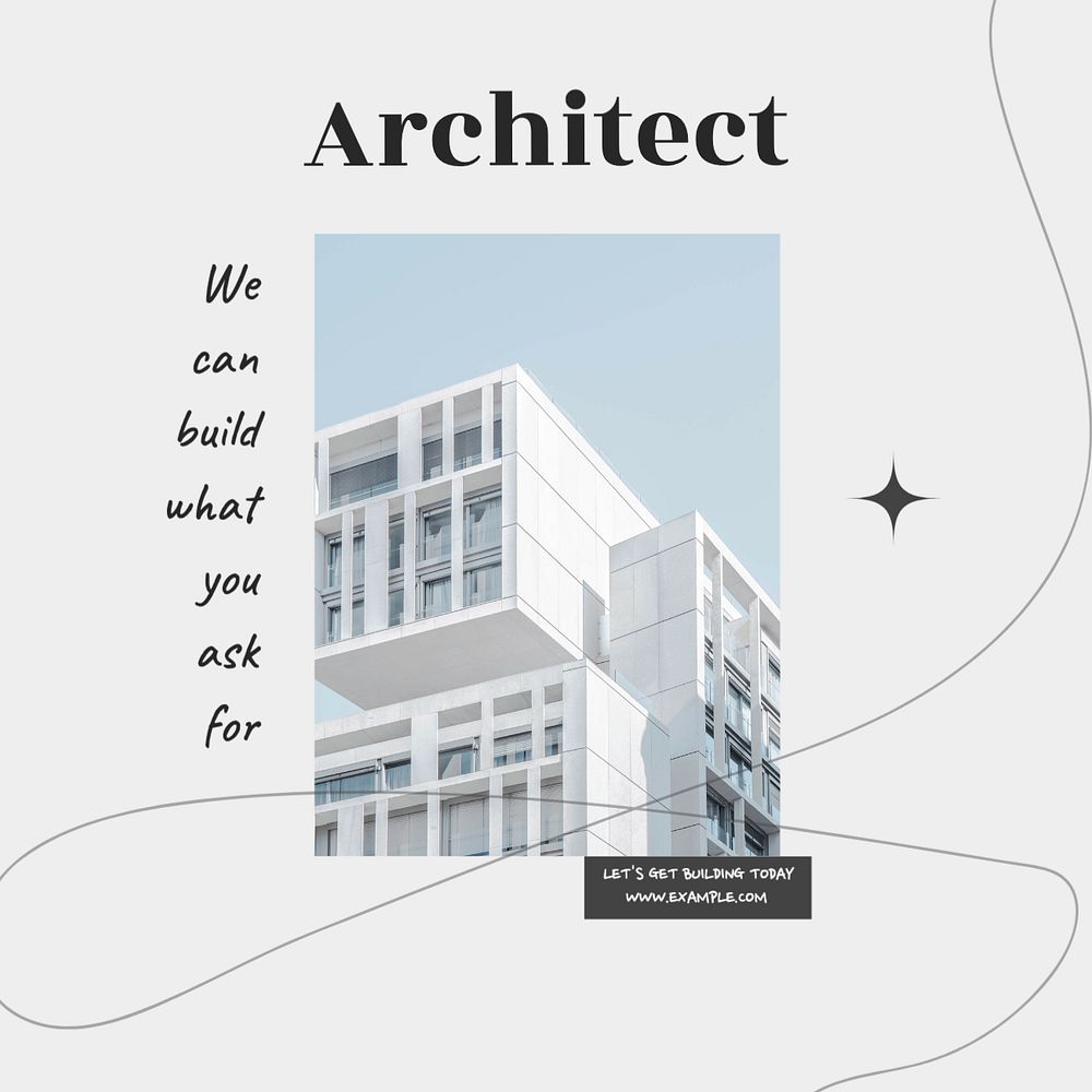 Architect service Facebook post template, editable design