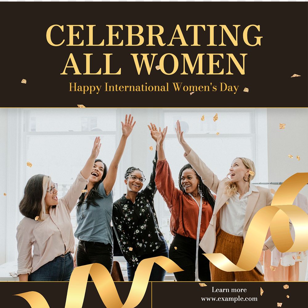 Celebrating all women Facebook post template, editable design