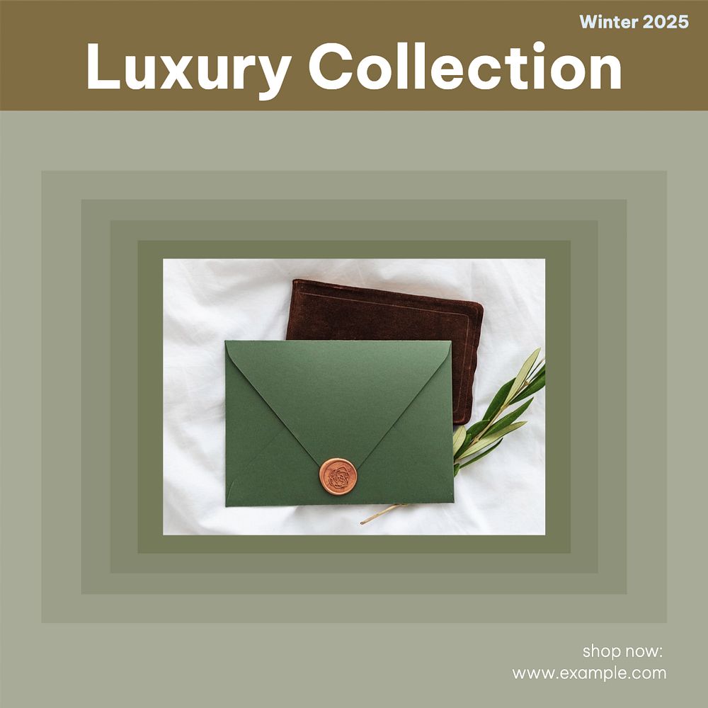 Luxury collection Instagram post template, editable text