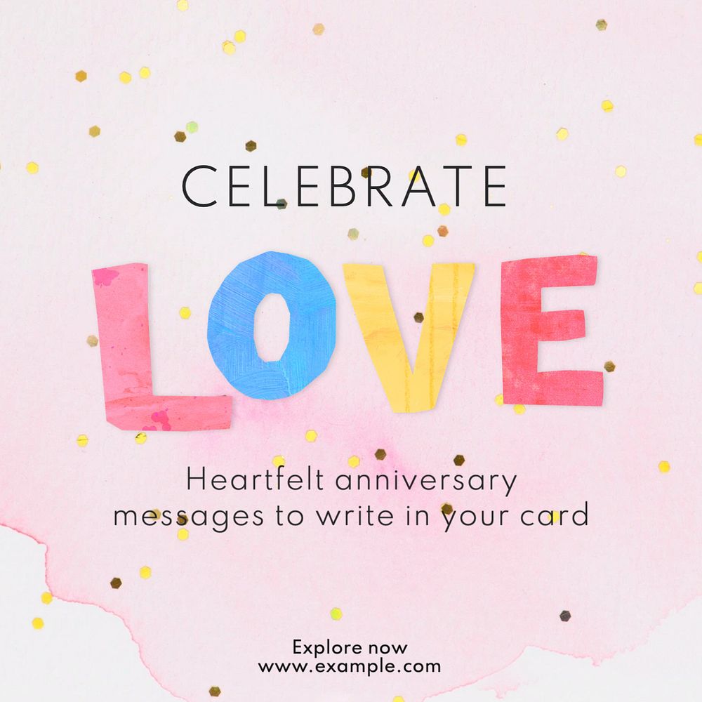 Celebrate love Instagram post template, editable text