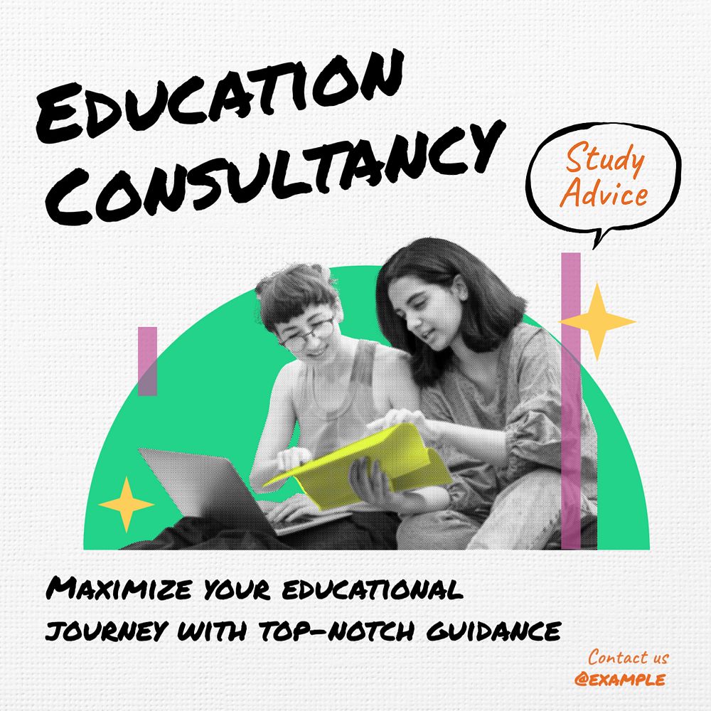 Education consultancy Instagram post template, editable design