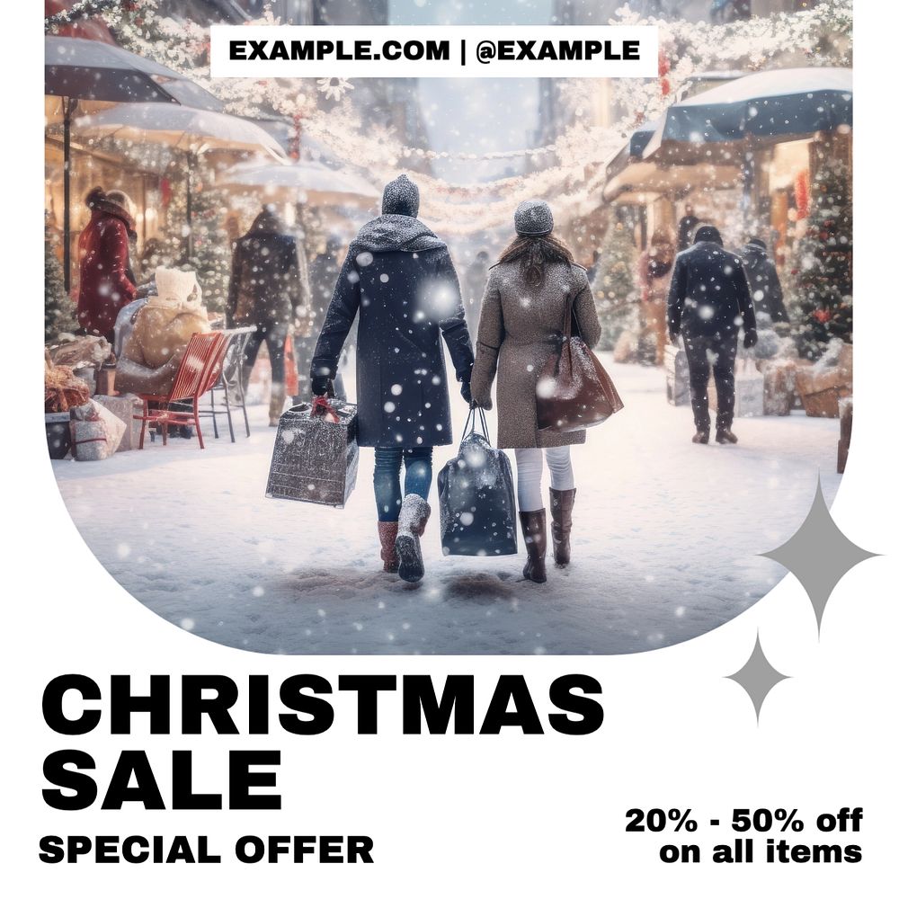 Christmas sale Instagram post template, editable text