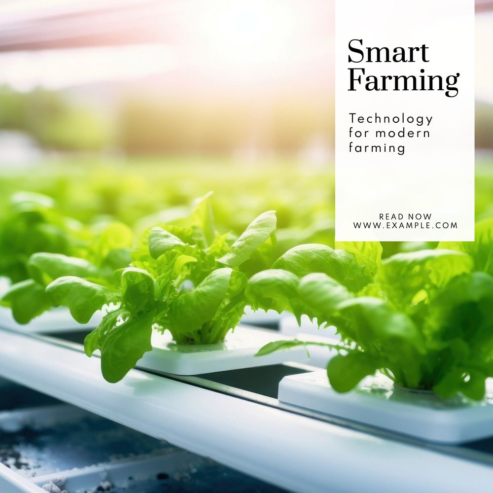 Smart farming Instagram post template, editable text