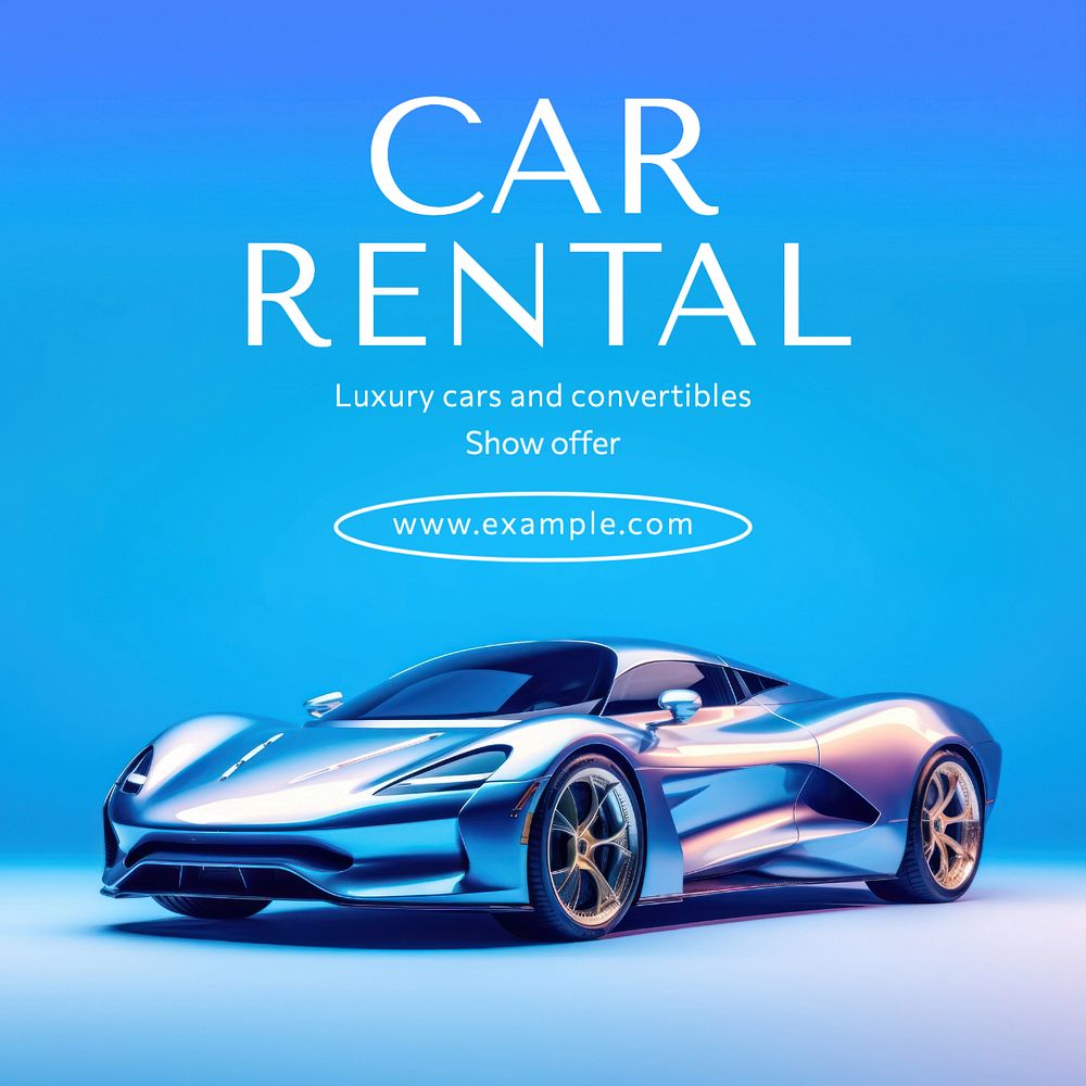 Car rental Instagram post template, editable text