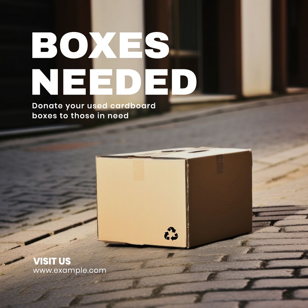 Boxes needed Facebook post template, editable design