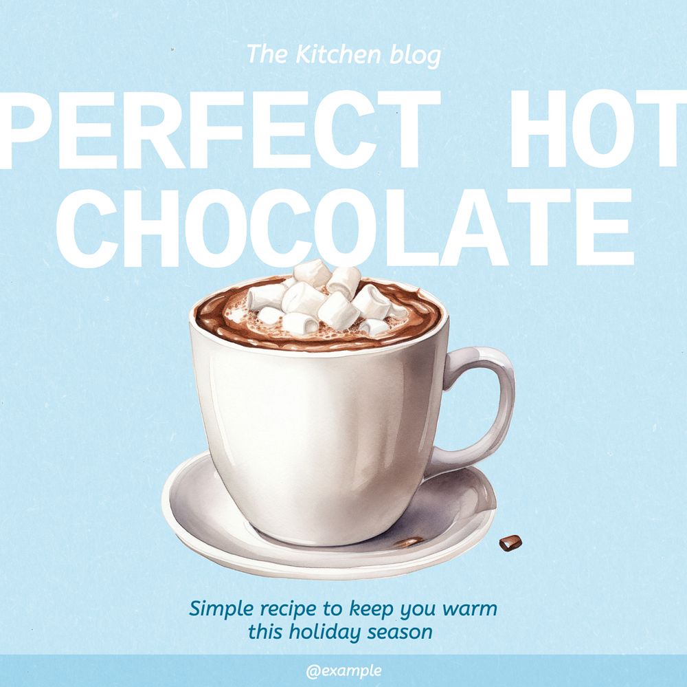 Perfect hot chocolate Instagram post template, editable text