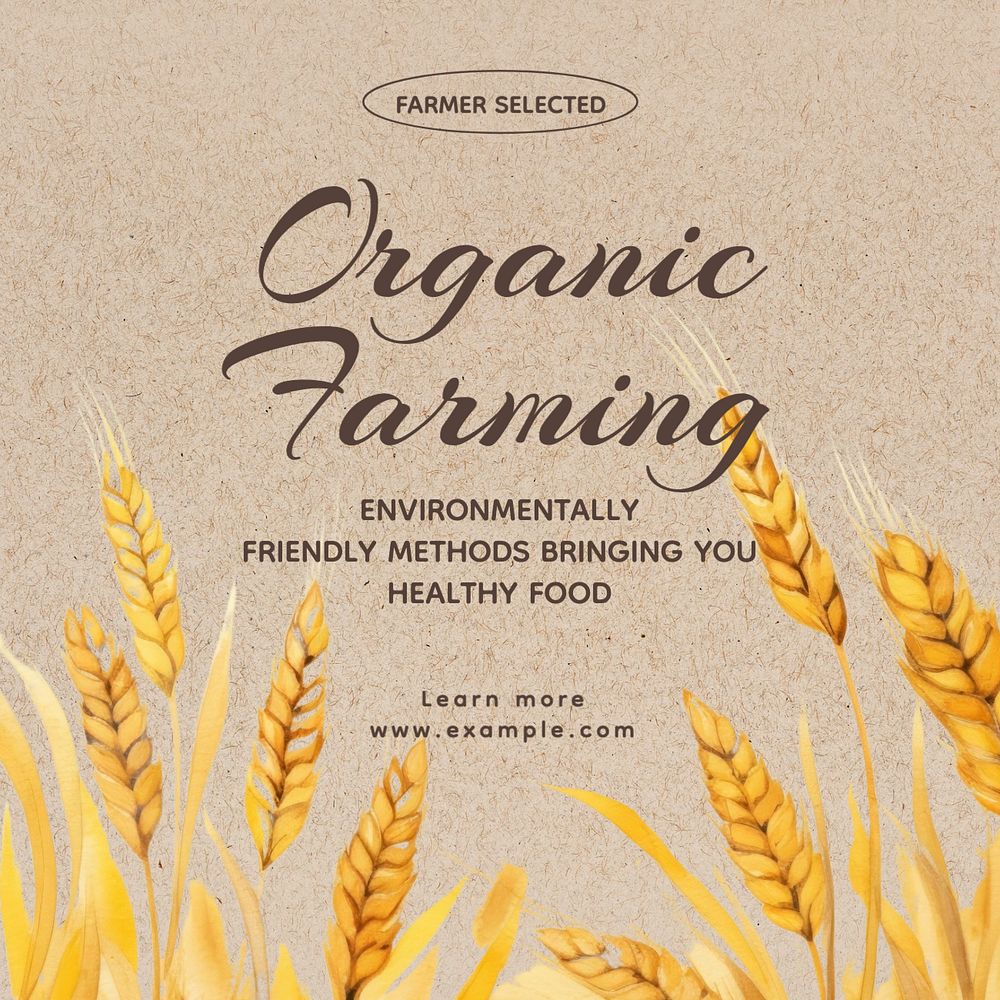 Organic farming Instagram post template, editable text