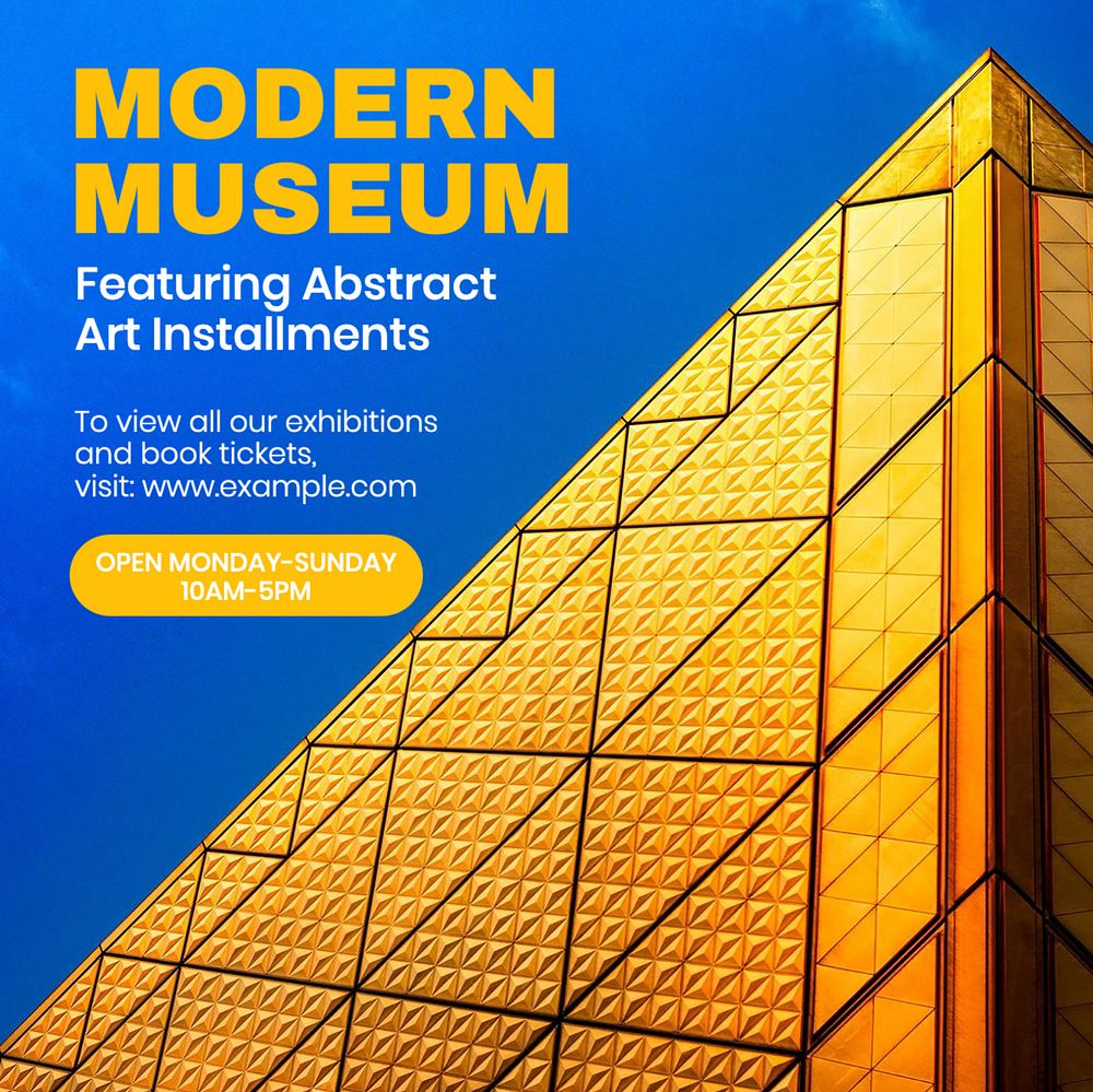 Modern museum Instagram post template, editable text