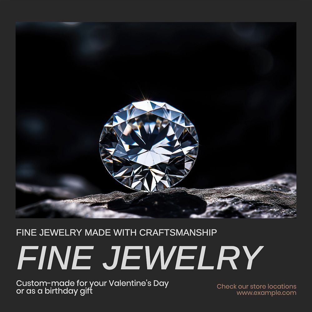 Fine jewelry Instagram post template, editable text