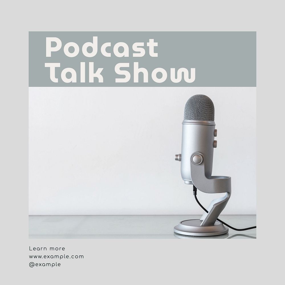 Podcast Instagram post template, editable text