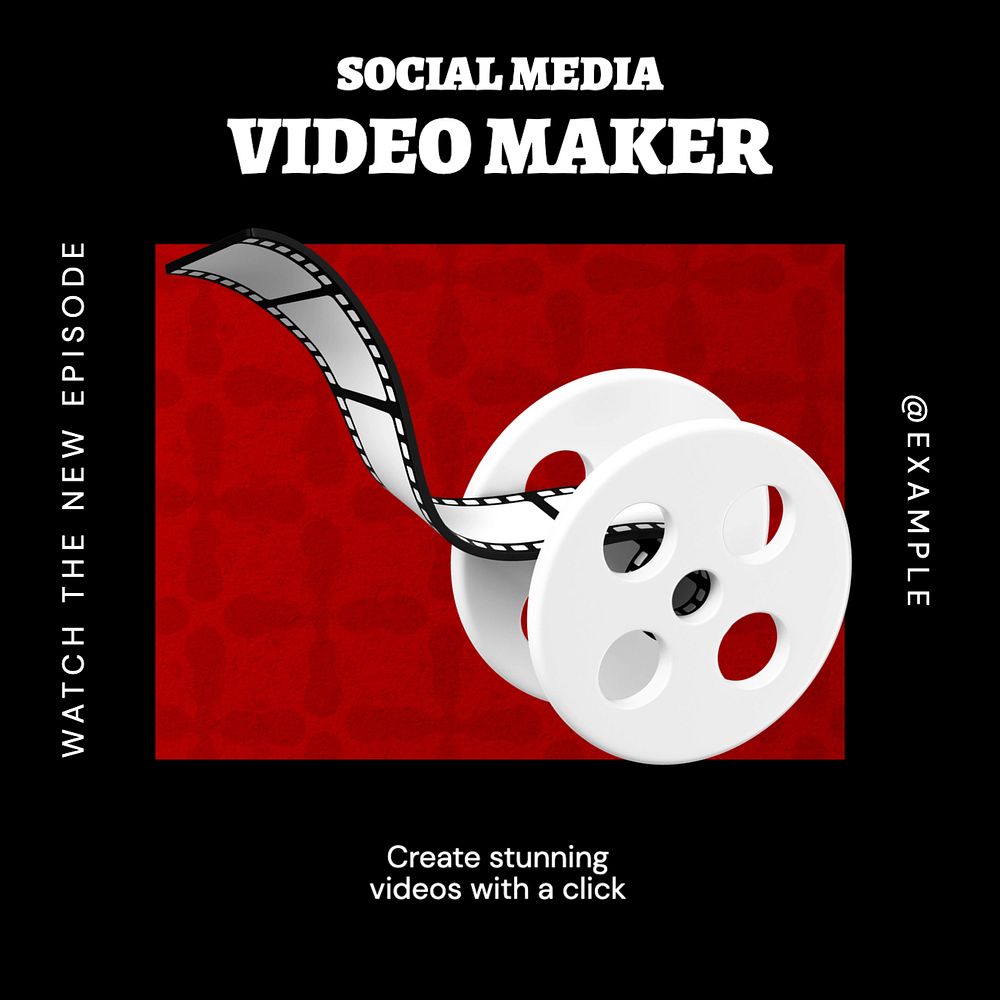 Video maker  Instagram post template, editable text