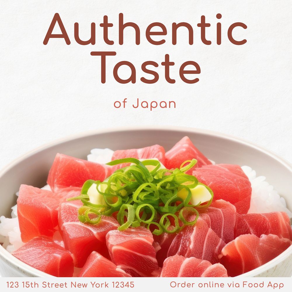 Authentic taste Instagram post template, editable text