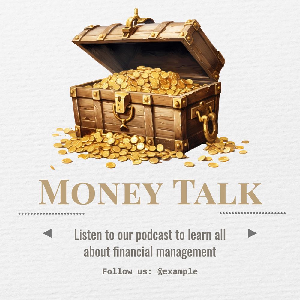 Money talk Instagram post template, editable text