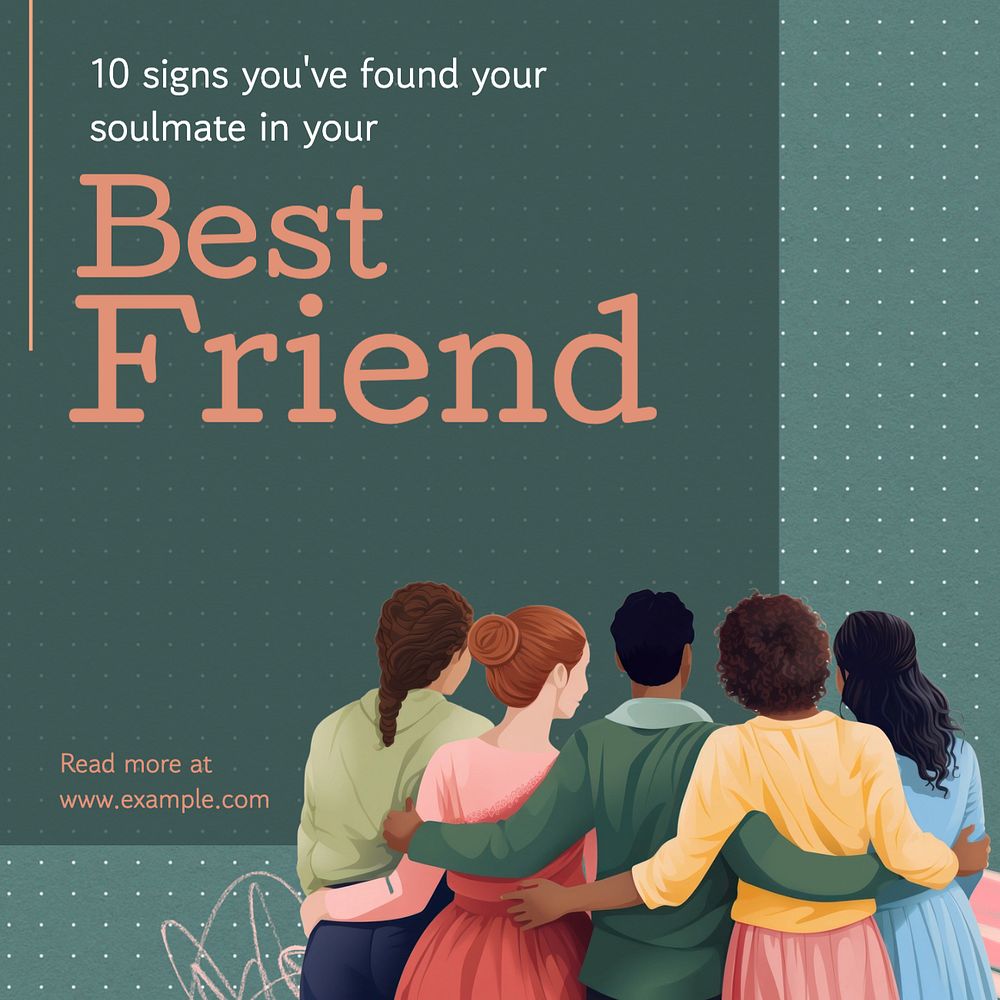 Best friend Instagram post template, editable design