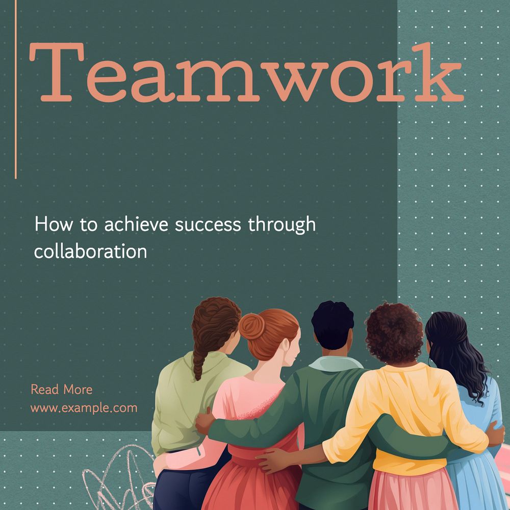 Teamwork Instagram post template, editable design