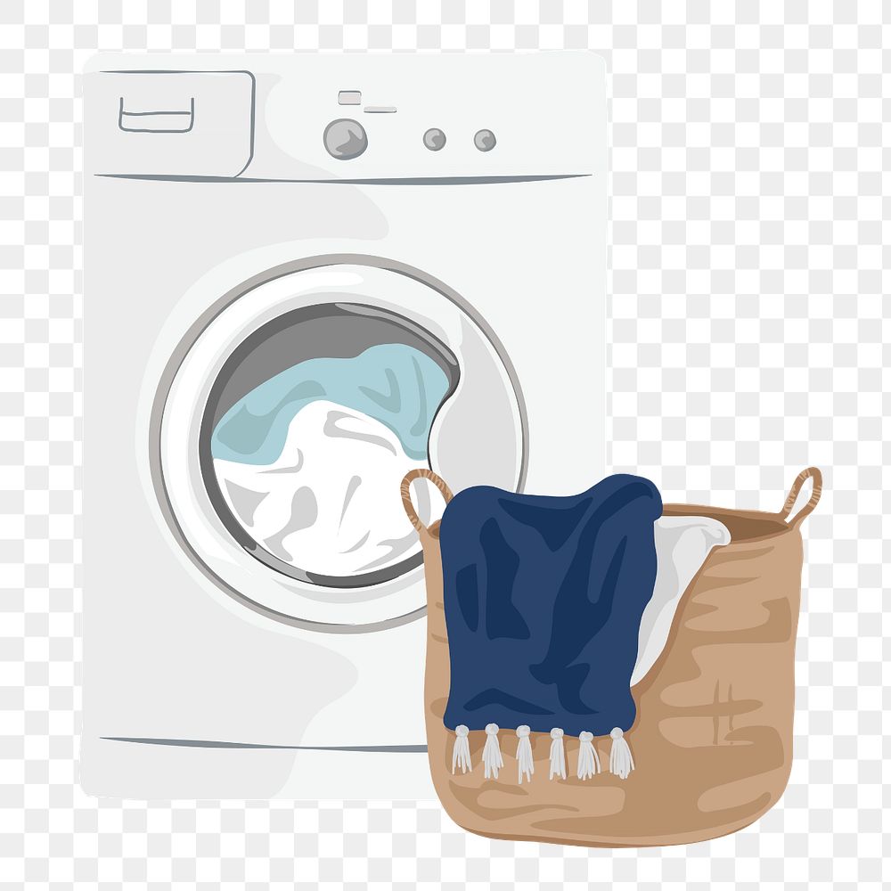 Laundry day png element, aesthetic illustration, editable design