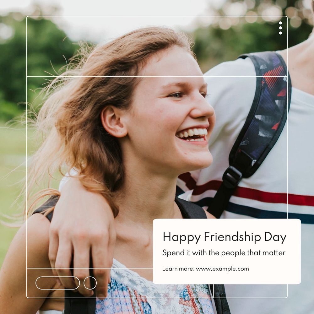 Happy friendship day Instagram post template, editable text