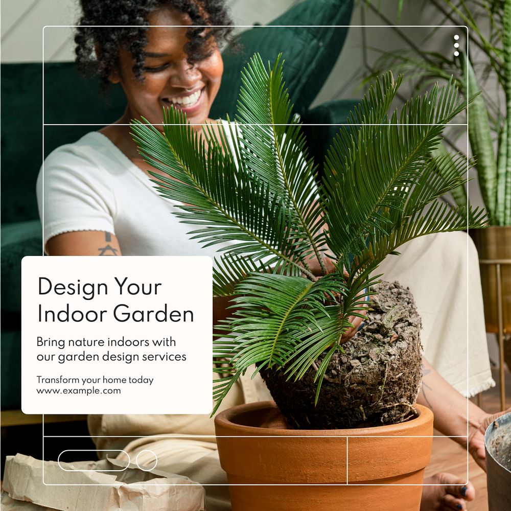 Design your garden Instagram post template, editable text