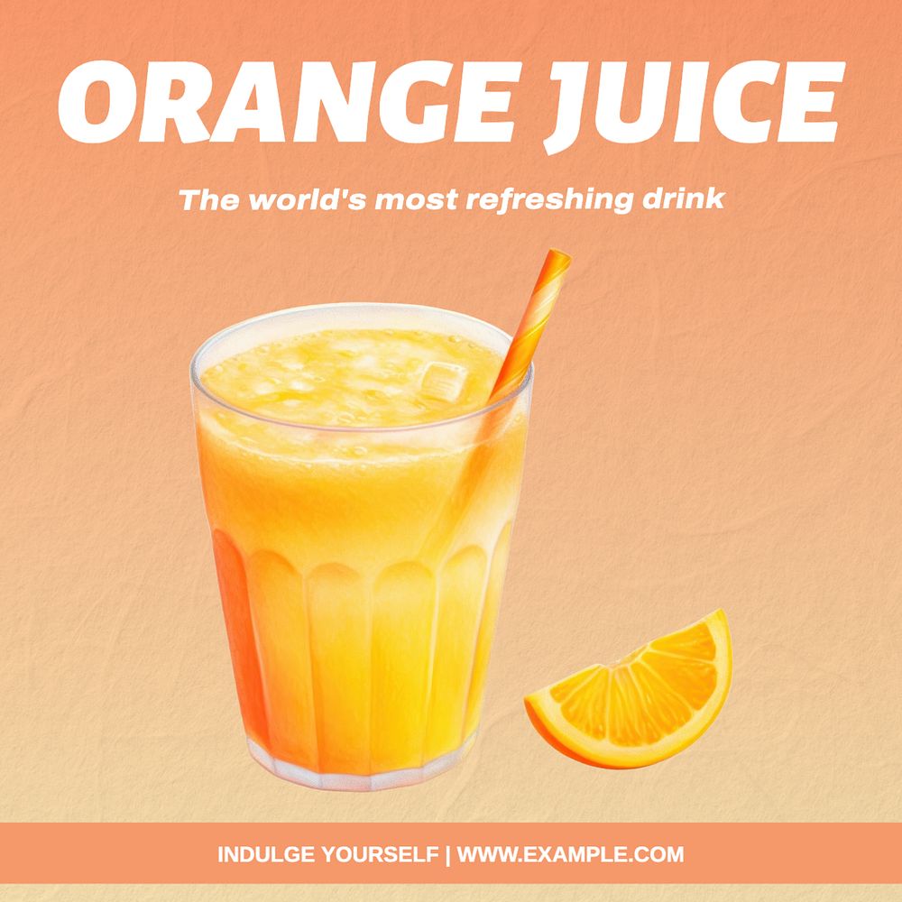 Orange juice Facebook post template, editable design