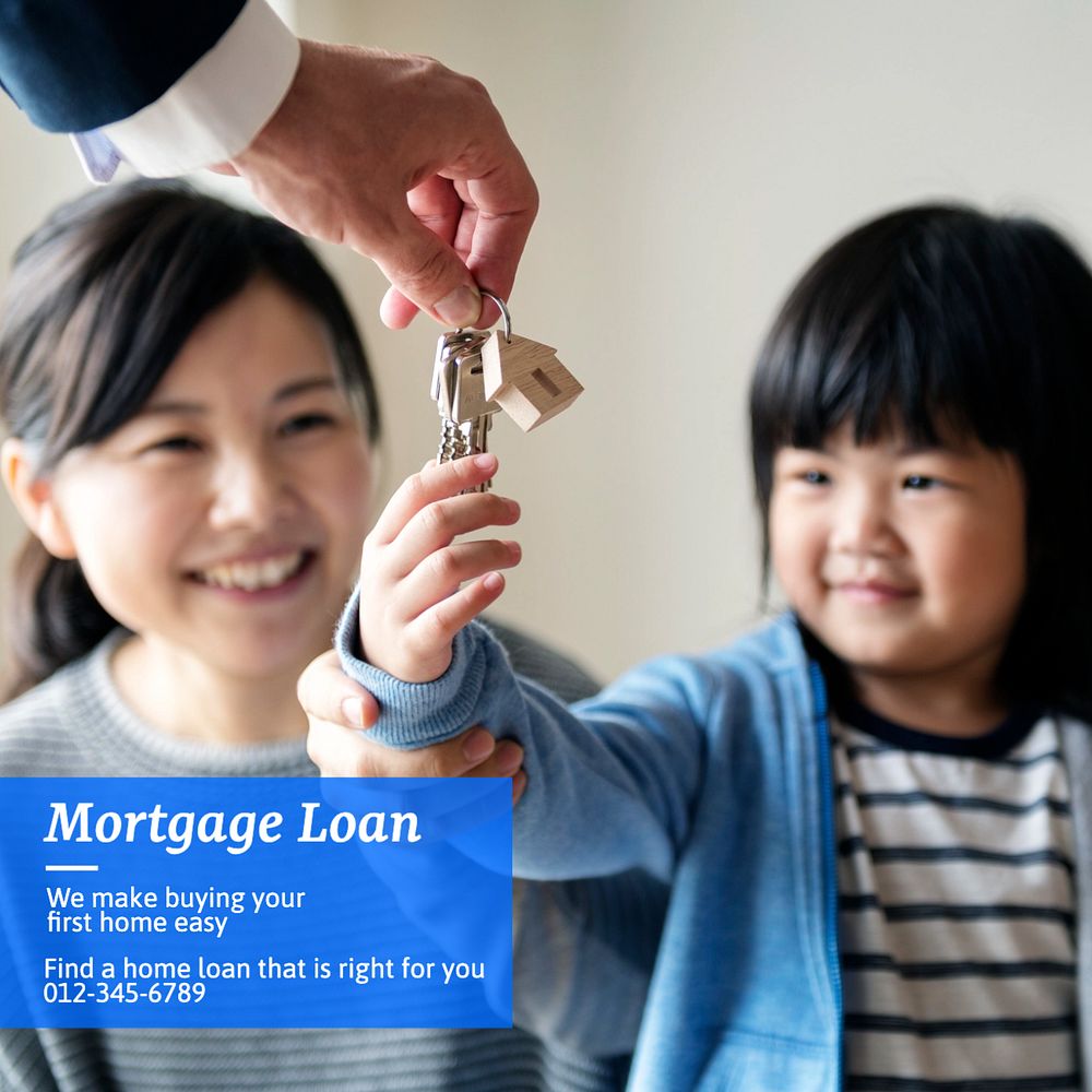 Mortgage loan Instagram post template, editable text