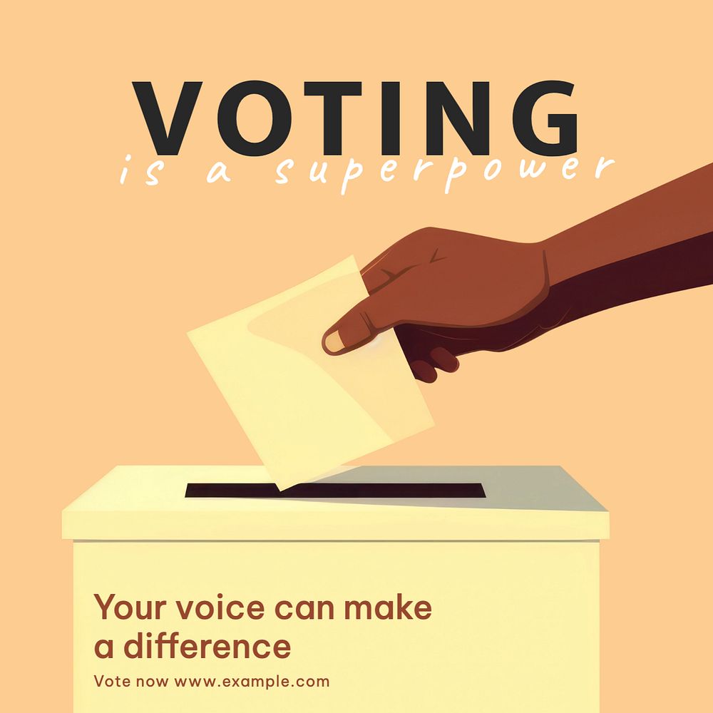 Voting power Instagram post template, editable text