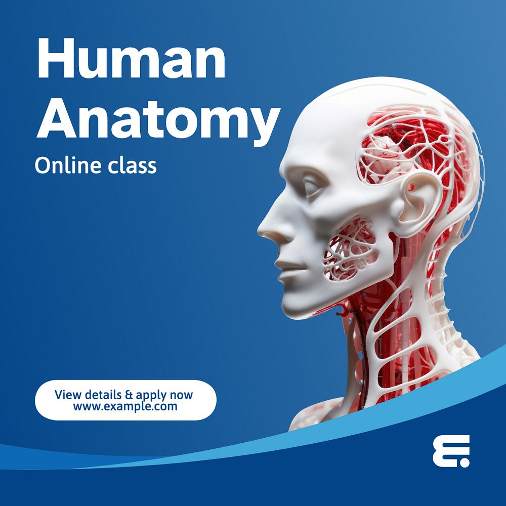 Human anatomy Instagram post template, editable text