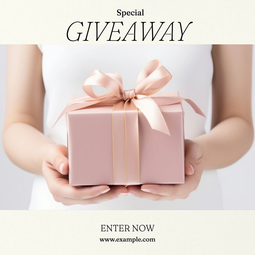 Special giveaway Instagram post template, editable text