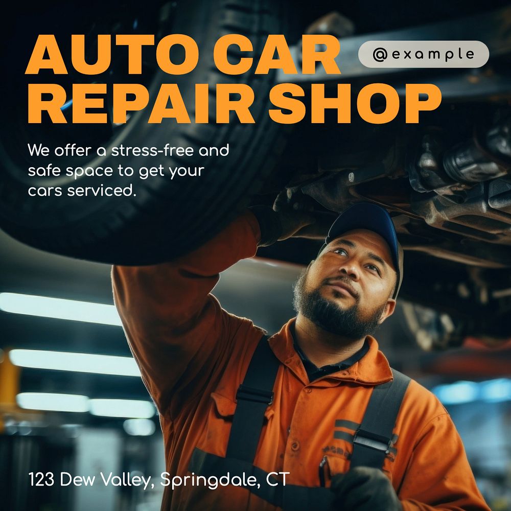 Car repair shop Instagram post template, editable text