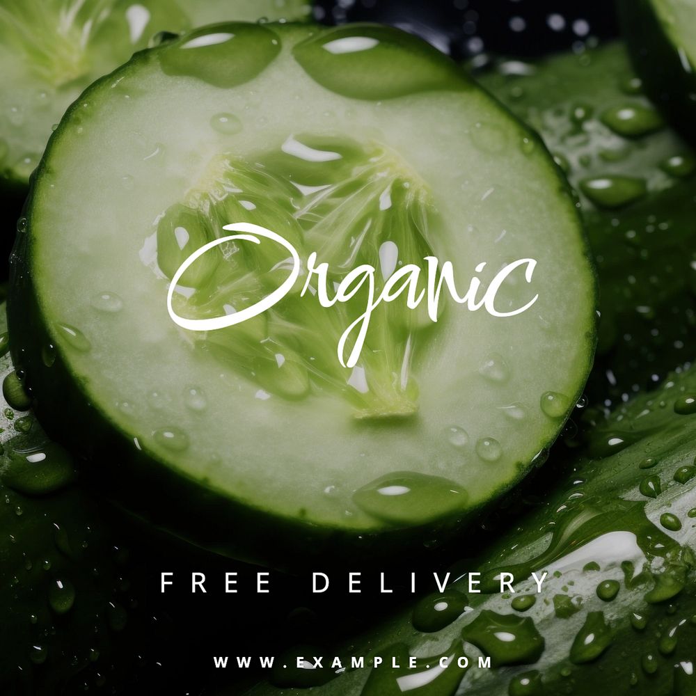 Organic produce Instagram post template, editable text