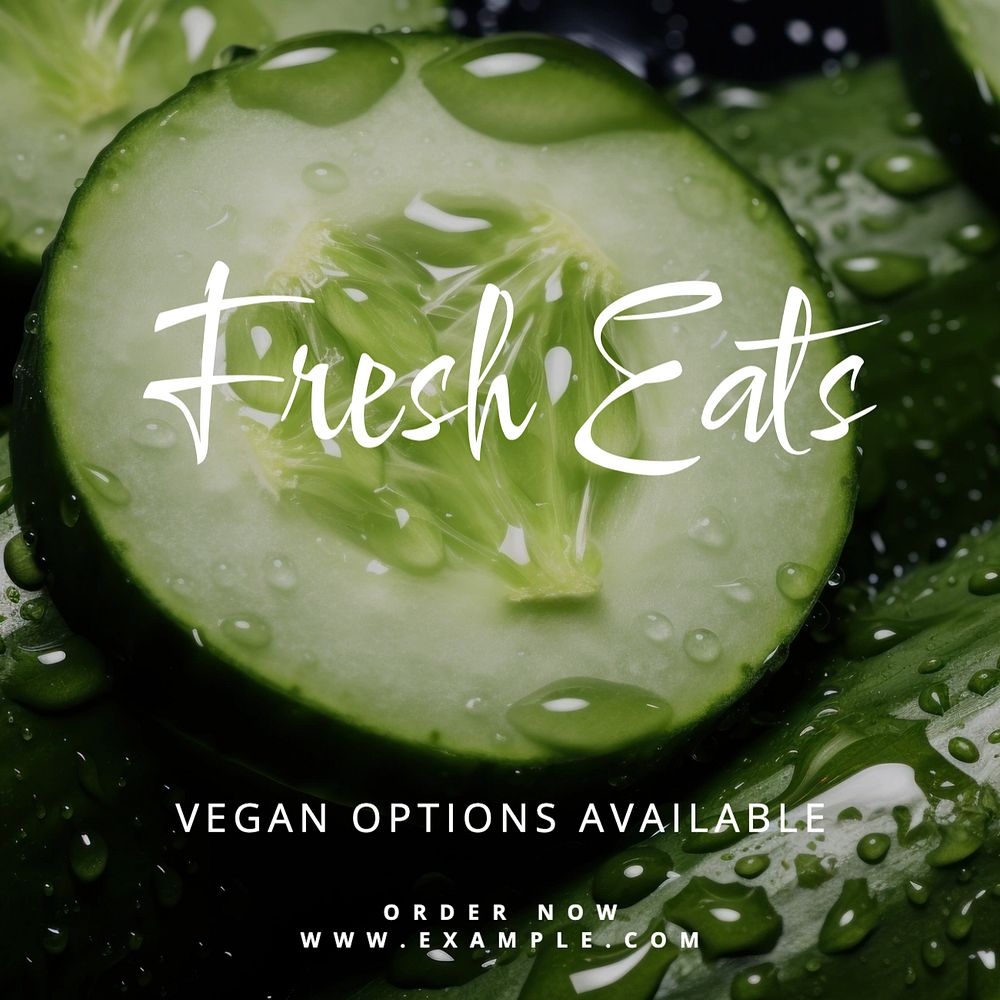 Fresh eats Instagram post template, editable text