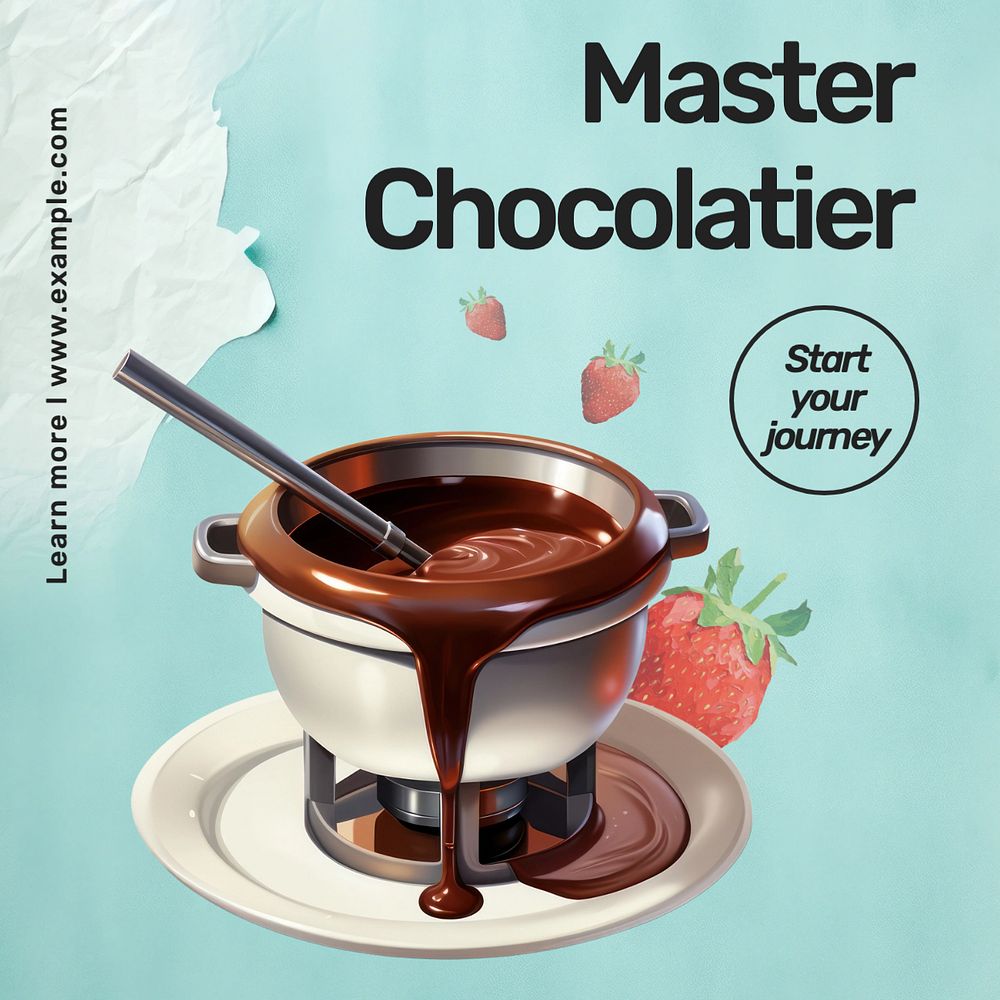 Master chocolatier Instagram post template, editable text